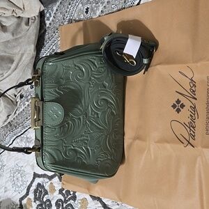 Patricia nash sage green vinatage discontinued purse